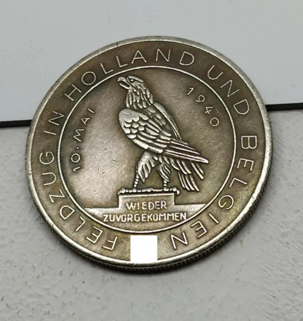 Piece Hitler 1940 5RM Reichsmark Coin Campagne Holland Belgique  ww2 German