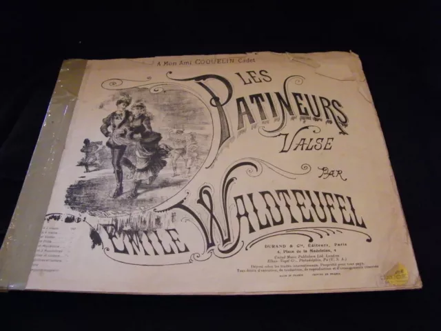 "Partition Les Patineurs Valse Emile Waldteufel Grand Format"