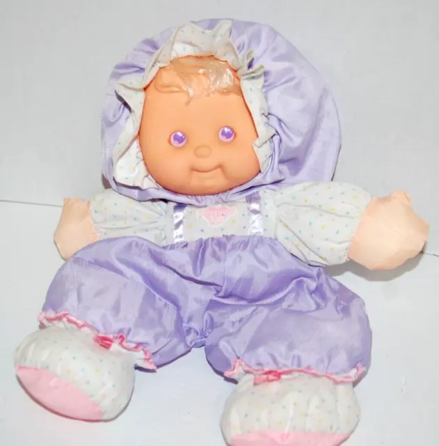 Puffalump Kids Plush Nylon Doll Baby Heidi Purple White Vintage Fisher Price