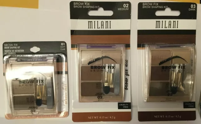 Milani Brow Fix Kit Shaping kit Vegan, Cruelty-Free Eyebrow Kit CHOOSE COLOR New