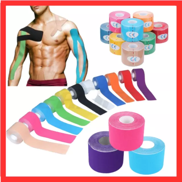 nastro kinesiologico cerotto per taping FORTE nastro da sport muscoli 3 ROTOLI