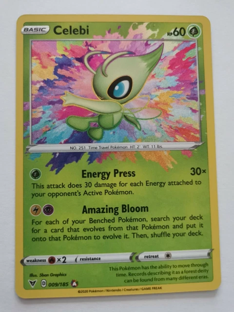 Celebi Pokemon Card 009/185 (Vivid Voltage Set) Amazing Rare Holo