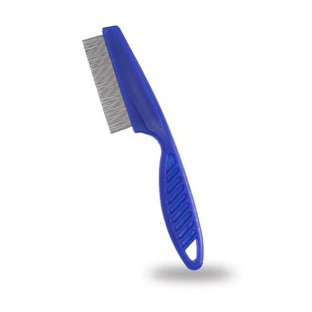Pet Dog Cat Flea Tick Lice Remover Hair Cleaner Comb Stainless Steel Blue New