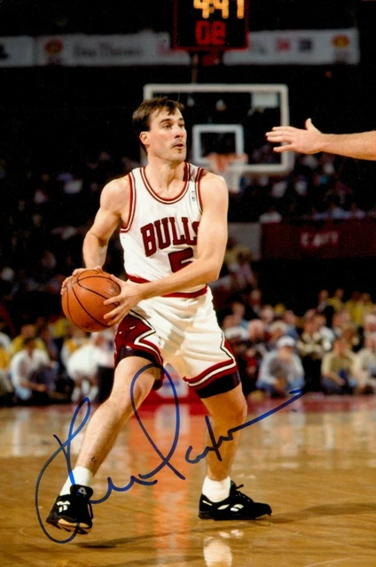 FOTO JOHN PAXSON firmata a mano 6x4 NBA Chicago Bulls basketball