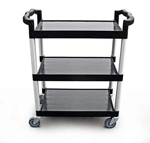 54552 350-Pound Plastic 3-Tier Utility Bus Cart with Locking Casters, 42.5" x