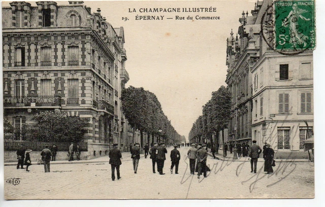 EPERNAY - Marne - CPA 51 - les rues - la rue du Commerce 5 - banque de France