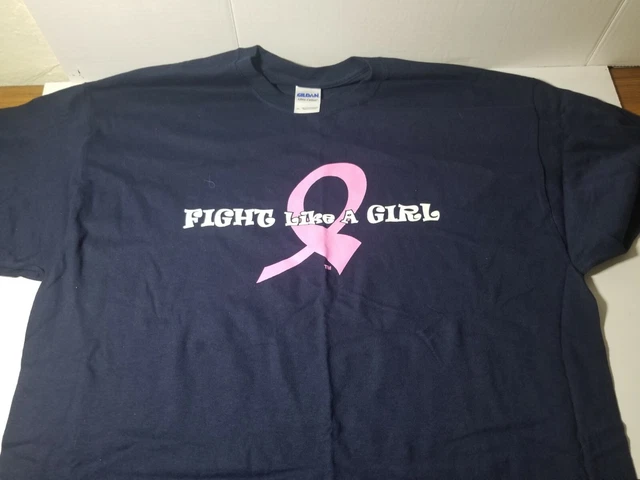 Fight Like A Girl Pink Ribbon T Shirt Blue Fight Like A Girl Pink Ribbon T Shirt Blue