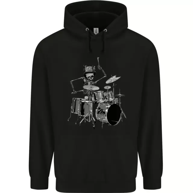 Skeleton Drummer Childrens Kids Hoodie