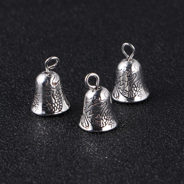 50 Mini Cloches Artisanat Argent - 0,6" Jingle Bells Pour Décoration Noël Mariage Fête DIY