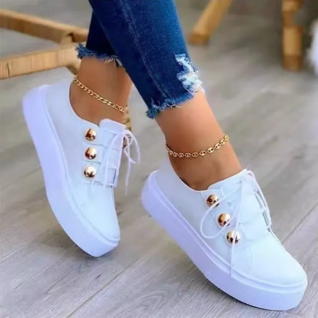 Women Shoes Platform Running Trainers Lace Up Casual Shoes Ladies Sneakers