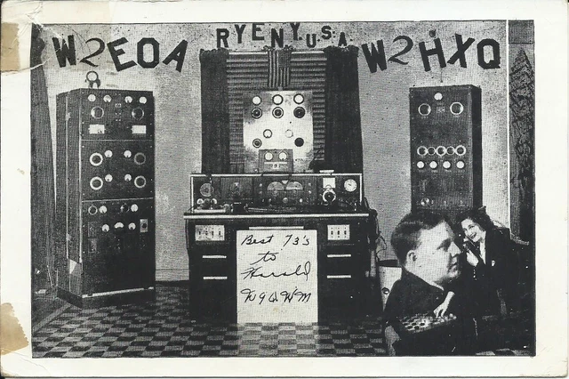 Vintage Ham Radio Qsl Cards 1939  W2Hxq  Rye Ny.
