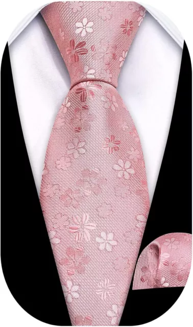 Barry.Wang Boy's Slef Necktie Kids Tie Regular Silk Woven Stripe Flower Solid Sc