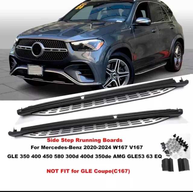 RUNNING BOARDS FIT For MercedesBenz GLE W167 20202024 Side Steps Nerf