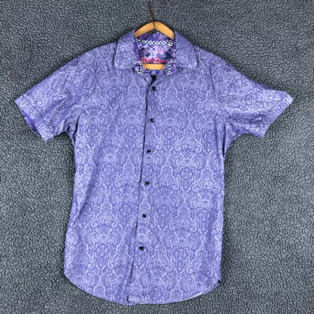 ROBERT GRAHAM Men’s Short Sleeve Button Up Shirt PAISLEY Print Classic Fit SMALL