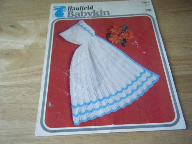 Vintage Strickmuster, Baby Cape, 16-18 Zoll DK, Hayfield 1399