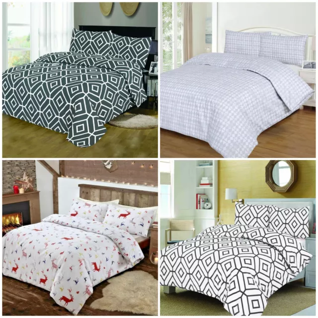 Fabulous 100% Egyptian Cotton Printed Duvet Cover Sets Bedding Sets All Sizes