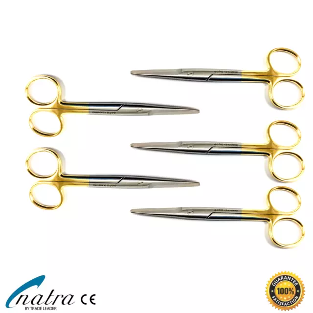 5x Mayo Ciseaux Tronqué Tout Droit 17 CM Carbure TC Dissection Chirurgie NATRA