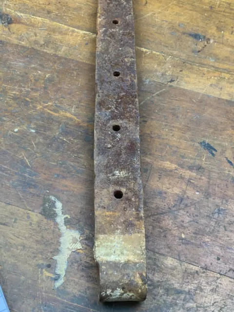 Antique 30"L Iron Strap Hinge w/ Spade Tip ~ Hand Forged Old Barn Door Hardware 10