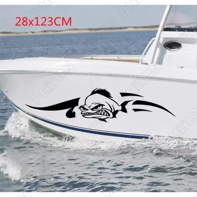 1 Pair Fish Boat Stickers Cruise Body Stickers Art Pattern Waterproof  Sticker