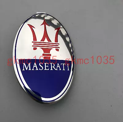Fit Maserati Granturismo Quatrroporte Ghibli Front Bumper Emblem Badge Silver