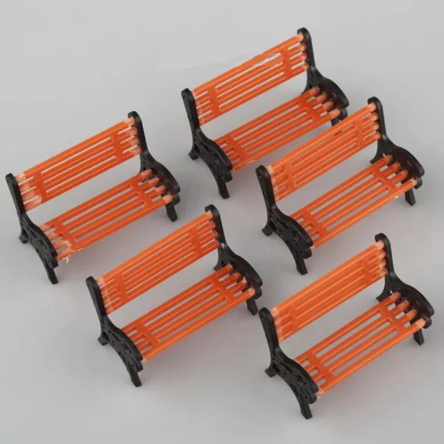 5pcs Bench Model Train Rail Platform Park Street Seats Scenery Layout Lovely -LO