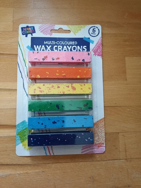 Wax Crayons Multicoloured, New In Original Packaging,pack of 6