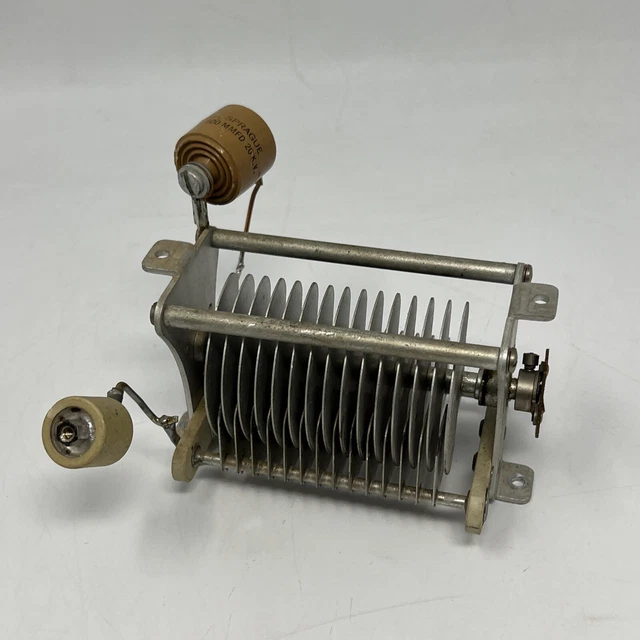 VINTAGE VARIABLE AIR Capacitor Ham Radio Transceiver Antenna Amplifier