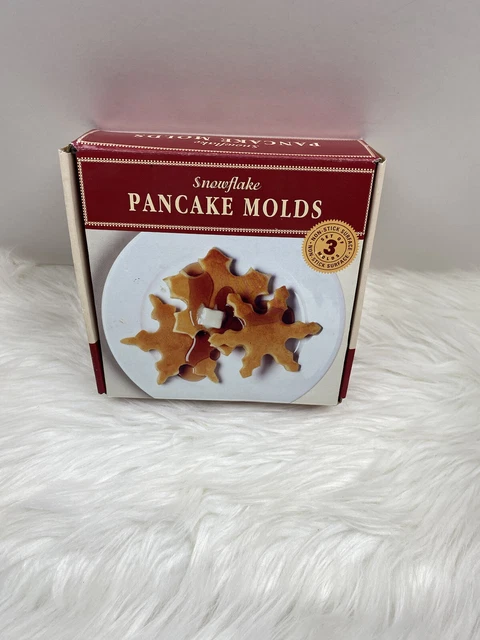 NEW Williams-Sonoma Pancake Molds Snowflakes Nonstick Set Of 3 Free Shipping