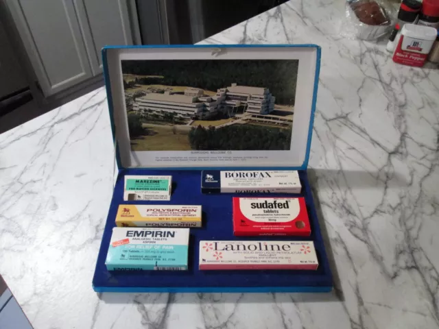 Burroughs Wellcome CO Empty Display Promo Boxes Empirin Marezine Borofax Sudafed