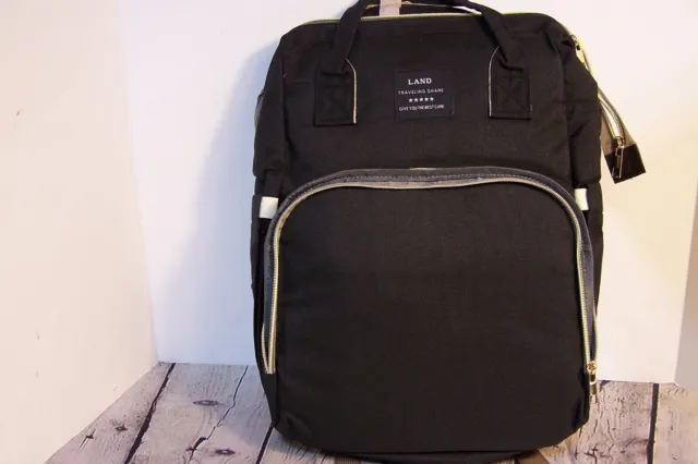 Land Traveling Share Diaper Bag Backpack Black