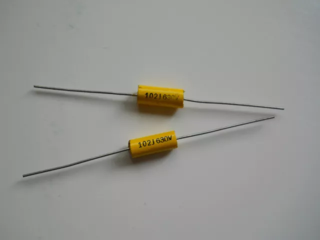 2 x VINTAGE MULLARD 1000pF @ 630V MKT HI END CAPACITORS