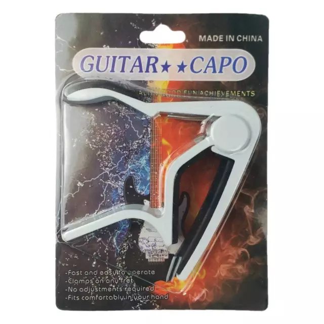 WHITE Aluminum Guitar Capo Spring Trigger Electric Acoustic Clamp Quick Release