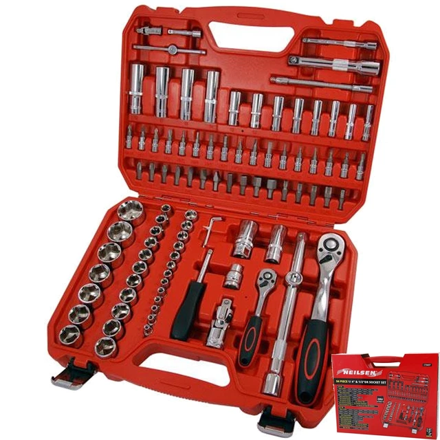 Neilsen 94pc Socket Bit Set Ratchet Handle Wrench Tool Spanners 1/4" 1/2" Drive