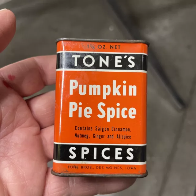 Tones Punkin Pie Spice Tin Can Empty