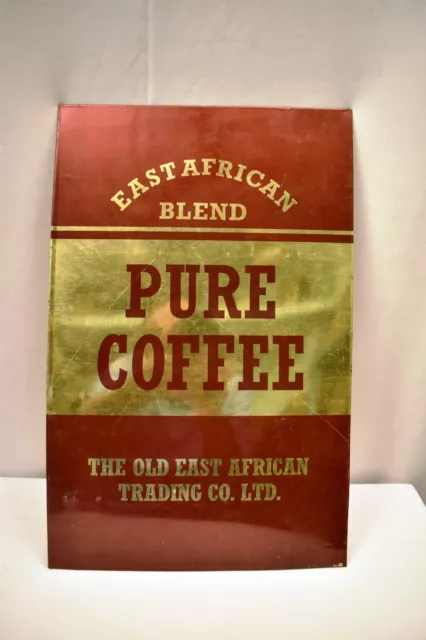 Vintage East African Blend Cold Coffee Étain Signe Publicité de Collection Rare