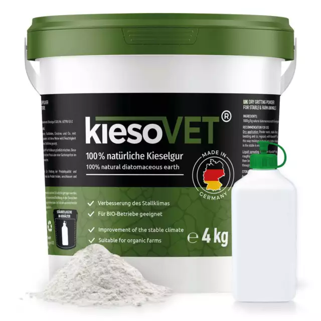 GreenPet KiesoVet Kieselgur für Hühner 4 kg – reines 100% Kieselgur Pulver