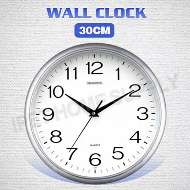 Wall Clock Quartz Round Wall Clock Silent Non Ticking Battery Operated 12 Inch