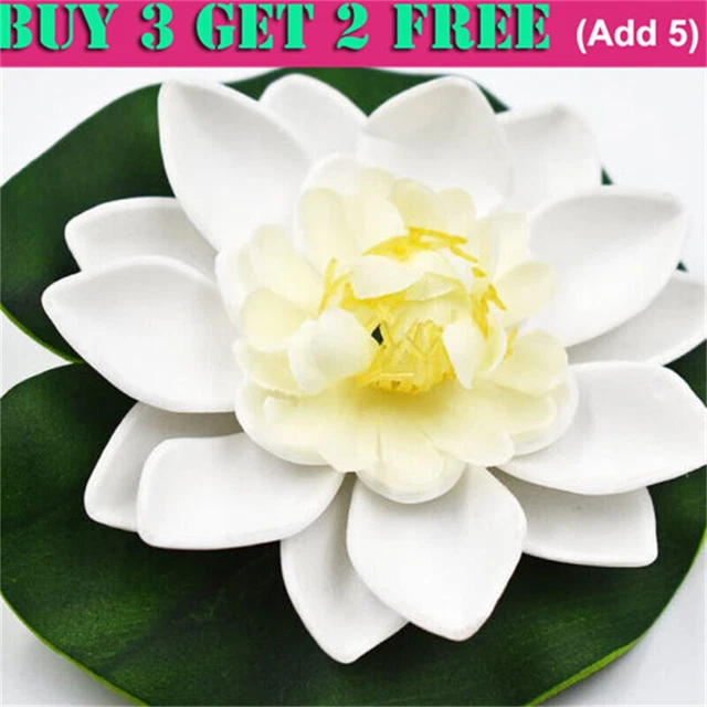 ARTIFICIAL PLASTIC LOTUS Flowers Fake Floating Water Lily Floral Pool