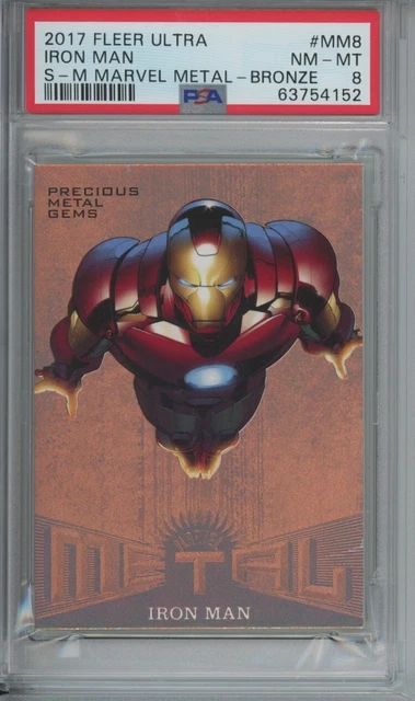 2017 Fleer Ultra Spider-Man Iron Man #8 Bronze PMG /199 PSA 8