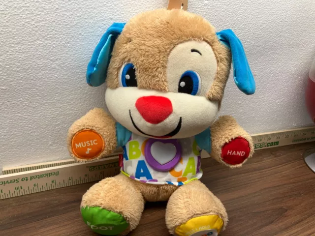 Fisher Price Musical Tummy Interactive Talking Learning Plush Dog 13" Tall