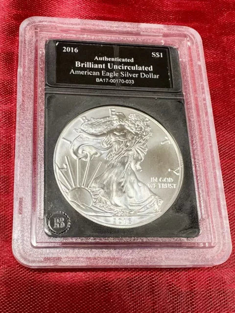 American Eagle 2016 BU 1 oz 99,9 % plata 99,9 % Bradford Exchange certificado Sigma✅