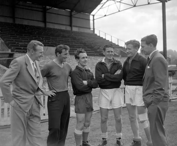 Leyton Orient Manager Alec Stock Captain Stan Aldous welcome f- 1956 Old Photo