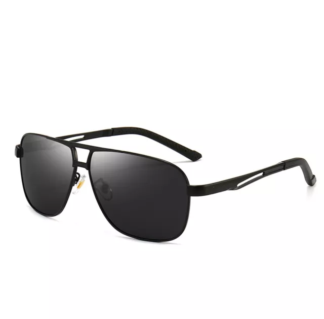 Retro HD Polarized Sunglasses Men Pilot Metal Outdoor Driving Eyewear Glasses