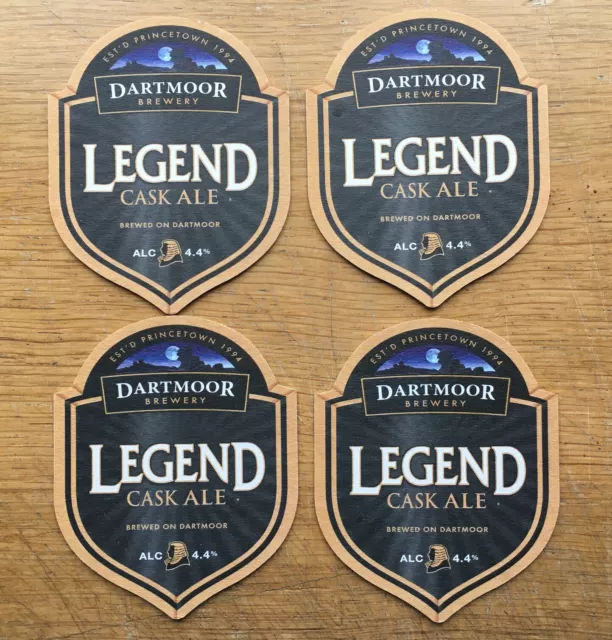 4 x Bier Pub Untersetzer Matte DARTMOOR Brauerei Dartmoor Legende Fass Ale