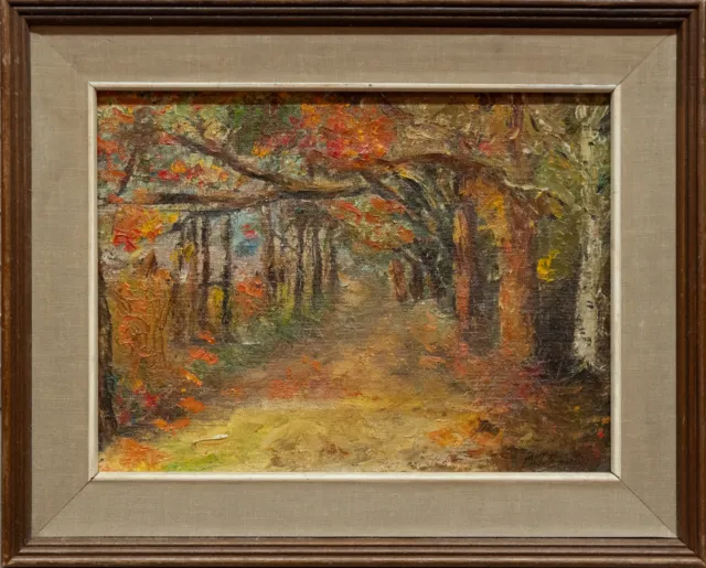 Early 20th Century Impressionist Oil On Canvas "Autumn Trees"