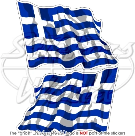 Autocollant Pare-chocs Drapeau Grec - Vinyle Imperméable 14x10 Cm, Résistant Aux Intempéries - Pour Voiture, Casque, Fenêtre