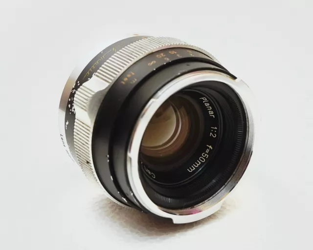 Carl Zeiss Planar 50mm f2 (contarex) versión Blitz (cilindro negro 1965)