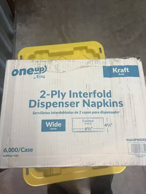 OneUp by Choice White Wide Interfold 6 1/2" x 8 1/2" Dispenser Napkin 6000 Pack