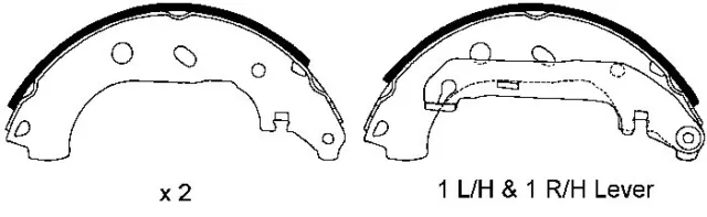 New Rear Brake Shoes to Fit: Ford Transit Connect 02-13, Tourneo Connect 02-
