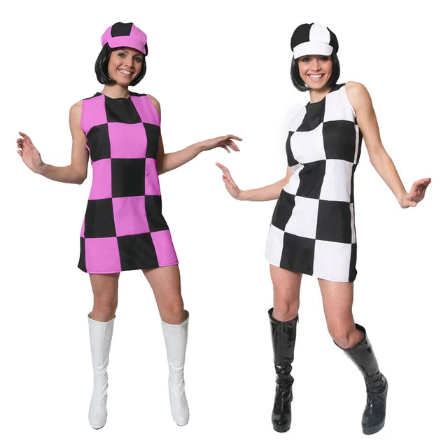 ADULTS 1960S PARTY Girl Dress Hippy Costume 60S Retro Ladies Fancy Dress  10.99 - PicClick UK